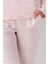 9085 Kadın Bisiklet Yaka Uzun Kollu Pijama Takımı-Pembe 5