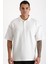 Omuz Çoban Dikiş Detaylı Double Pike Kumaş Loose Fit Erkek Polo Yaka Tişört 6