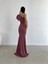 Tek Kol Derin Yırtmaçlı Krep Gece Elbisesi Abiye 582286 Gulkurusu 3