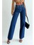 Yüksek Bel Palazzo Fit Kadın Kot Pantolon Mavi 1