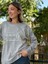 NC50793 Italyan Beauty Yazılı Coton Sweatshirt Gri 5
