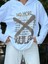 NC59085 Italyan Yazı Baskılı Kol Zımbalı Kapişonlu Sweatshirt Beyaz 2