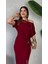 Kadın Kısa Kollu Tek Omuzdan Açık Beli Lastikli Sandy Maxi Elbise 3