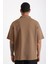 Yaka ve Kol Dikiş Detaylı Double Pike Kumaş Loose Fit Erkek Polo Yaka Tişört 3