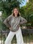 NC8533 Italyan Padi Yazılı Coton Sweatshirt Vizon 2