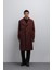 Bordo Relax Fit Erkek Trençkot 4