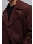 Bordo Relax Fit Erkek Trençkot 5