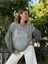 NC58939 Italyan Believe Taşlı Sweatshirt Haki 1