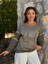 NC53659C Italyan Mın Taşlı Coton Sweatshirt Vizon 7