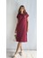 Kadın Bisiklet Yaka Kısa Kol Broş Detaylı Elbise 2