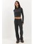 Kadın Yumuşak Dokulu Yarım Balıkçı Yaka Crop Bluz Busem Collection Koyu Gri 5