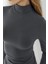 Kadın Slim Fit Yarım Balıkçı Yaka Bluz Busem Collection Grey 4