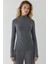 Kadın Slim Fit Yarım Balıkçı Yaka Bluz Busem Collection Grey 5