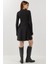Kadın Yumuşak Dokulu Kayık Yaka Mini Elbise Busem Collection Black 3