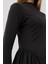 Kadın Yumuşak Dokulu Kayık Yaka Mini Elbise Busem Collection Black 4