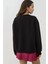 Kadın Şardonlu Fermuar Detaylı Bisiklet Yaka Sweatshirt Busem Collection Black 4