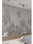Modern Gri Palmiye ve Tropikal Ağaç Desenli Tekstil Duvar Kağıdı 1