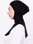 Ninja Bone Boyunluklu Likralı Sporcu Bonesi Kadın Pratik Tesettür Hijab Başörtü Siyah 5