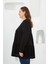 Düğme Detaylı Fırfırlı Büyük Beden Tunik Siyah 3