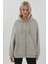 Kadın Şardonlu Cepli Fermuarlı Kapüşonlu Sweatshirt Busem Collection Grey 1