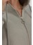 Kadın Şardonlu Cepli Fermuarlı Kapüşonlu Sweatshirt Busem Collection Grey 2