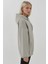 Kadın Şardonlu Cepli Fermuarlı Kapüşonlu Sweatshirt Busem Collection Grey 3