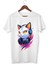 Kedi Baskılı Tişört Yetişkin Beyaz T-Shirt Cat Unisex Çocuk Tişört 3