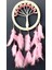 Pembe Kuş Tüylü Hayat Ağacı Düş Kapanı Dream Catcher Duvar Süsü 1
