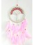 Pembe Kuş Tüylü Hayat Ağacı Düş Kapanı Dream Catcher Duvar Süsü 2