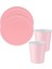 Açık Pembe Tabak-Bardak Set 1
