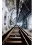 3D Tren Tüneli Derinlik Efektli Tek Parça Duvar Kağıdı 3
