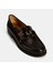 Kadın Kahve Metal Toka Detaylı Deri Loafer 5