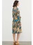 77421 Sementa Yaprak Desenli Renkli Gömlek Elbise 4