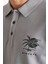 Göğüs Mykonos Nakış Detaylı Double Pike Kumaş Loose Fit Erkek Polo Yaka Tişört 4