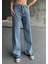 Kadın Palazzo Jeans Pantolon - Mavi 7