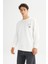 Regular Fit Baskılı Beyaz Erkek Sweatshirt L2520361102 3