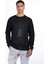 Erkek Uzun Kollu Baskılı, Poplin Garni Kumaşlı, Etek Ribana Detaylı Pamuklu Regular Fit T-Shirt 1