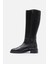 Bestyle Rider Series Uzun Siyah Gerçek Deri Fermuarlı Baldır Lastikli Çizme 4