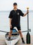 Siyah Oversize Unisex Rower Baskılı Pamuklu T-Shirt 3