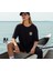 Siyah Oversize Unisex Rower Baskılı Pamuklu T-Shirt 1