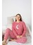Kadın Bisiklet Yaka Düğmesiz Kışlık Termal Bilek Manşetli Jogger Uzun Kol Cepli Pijama Takımı 6