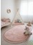 Post/peluş Yıkanabilir Kaymaz Taban Yumşacık Pembe Oval Örgü Saçaklı Modern ve Şık Salon Oturma Odası Mutfak Çocuk Odası Koridor Antre Halısı 2
