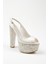 Cilt Ökçe Poli Inci Topuklu Kadın Abiye Ayakkabı 5018E 2