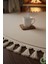 Post/peluş Yıkanabilir Kaymaz Taban Yumşacık Krem/ekru Oval Örgü Saçaklı Modern ve Şık Salon Oturma Odası Mutfak Çocuk Odası Koridor Antre Halısı 6