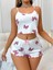 Kadın Fiyonklu Beyaz Şortlu Pijama Takımı 1