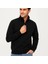 Erkek Dik Yaka Sweatshirt Dik Yaka Yarım Fermuarlı 3 Iplik Şardonlu Pamuk Kumaş 3