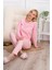 8766 Kadın Uzun Kollu Bisiklet Yaka Pijama Takımı-Pembe 5