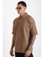 Omuz Çoban Dikiş Detaylı Double Pike Kumaş Loose Fit Erkek Polo Yaka Tişört 5