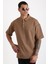 Omuz Çoban Dikiş Detaylı Double Pike Kumaş Loose Fit Erkek Polo Yaka Tişört 6