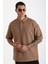 Omuz Çoban Dikiş Detaylı Double Pike Kumaş Loose Fit Erkek Polo Yaka Tişört 7